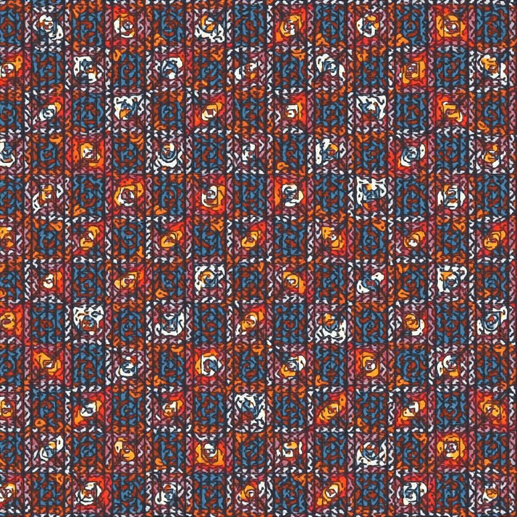 This image features an intricate paisley pattern composed of deeply saturated colors. The dominant hues include rich deep blue, vibrant orange, and soft white elements that create a lively contrast. The design is repetitive, showcasing a traditional paisley motif that draws influence from various cultural textile arts. The overall feel is vintage, with a bohemian flair that can fit well in modern decor as well as traditional settings. This print is versatile enough for use in fashion or interior design, lending itself to various applications and styling options.